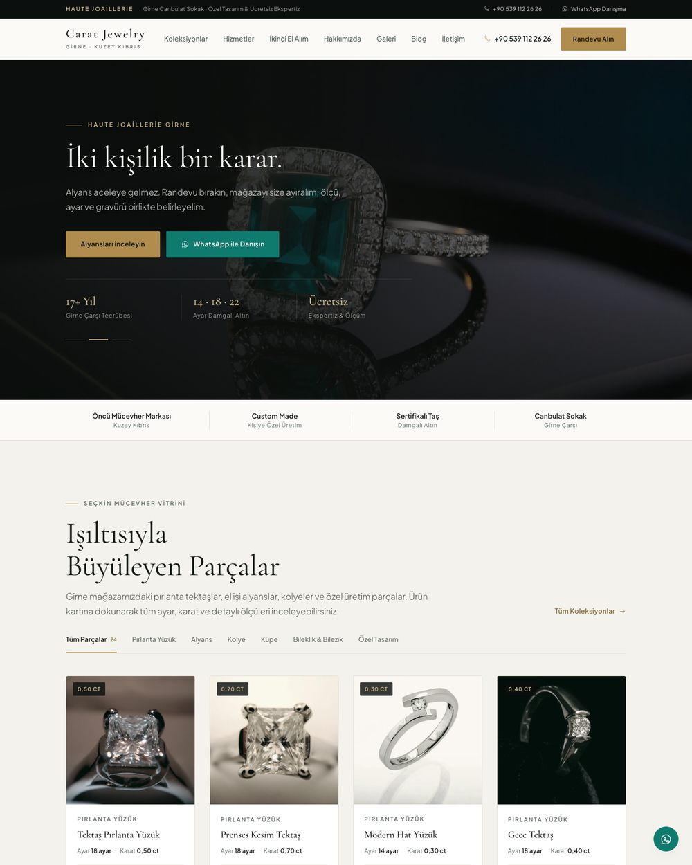 Carat Jewelry — Mücevher · web sitesi